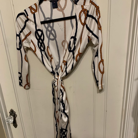 Pink tartan wrap dress - Picture 2 of 2